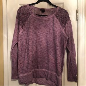 DKNY Jeans Purple Lacey Sweatshirt NWOT